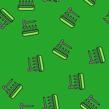 Blocking pins knitting wool vector seamless pattern Stock Illustration