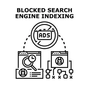 Blocking search engine indexing for web content Stock-Illustration