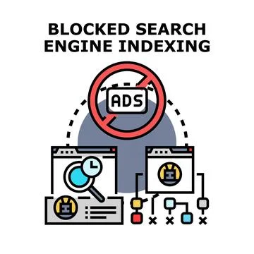 Blocking search engine indexing for web content Stock Illustration