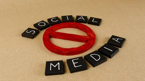 Blocking social media access preventing digital communication 스톡 사진