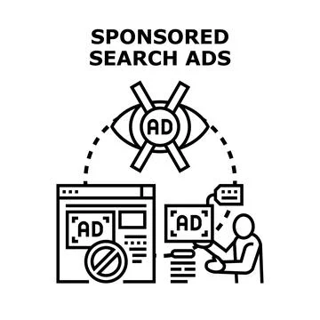 Blocking sponsored search ads and online content Stock Illustration