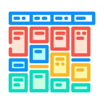 Blocking time management color icon vector illustration Stock-Illustration