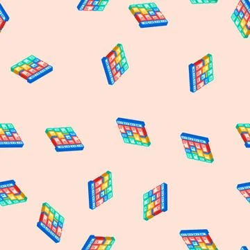 Blocking time management isometric icon seamless pattern Stock Illustration