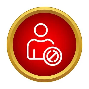 Blocking user icon illustrating restricted network access Stock Illustration