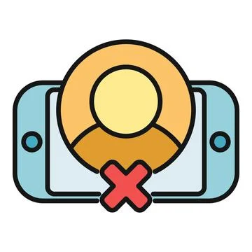 Blocking user profile on smartphone screen icon Illustrazione stock