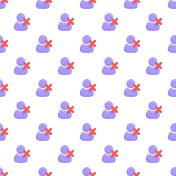 Blocking users removing unwanted people seamless pattern Illustrazione stock