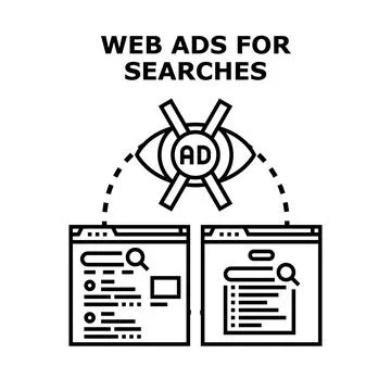Blocking web ads during online search browsing Illustrazione stock