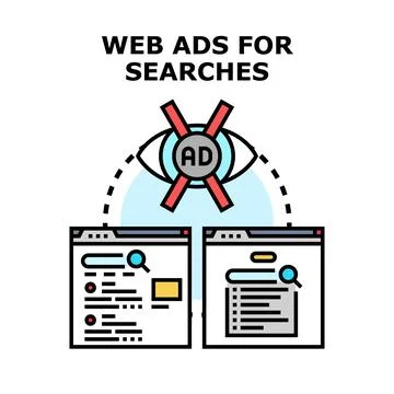 Blocking web ads during online search browsing 库存插图