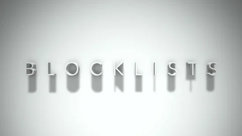 Blocklists 3D title animation with shadows on a white background Stock Footage 297515456