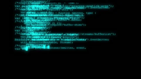 Blocks of abstract program code are written and moved in the virtual space. T Stock Footage 130994258