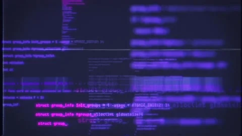 Blocks of abstract program code are written and moved on old screen monitor Vídeos de archivo 135025521