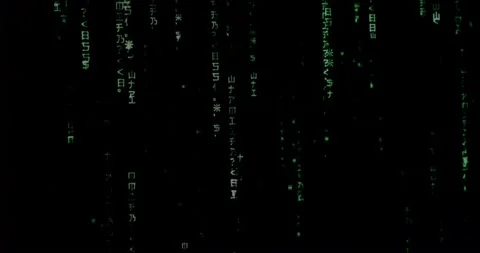 Blocks of abstract program code are written and moved in the monitor matrix Stock Footage 137852451