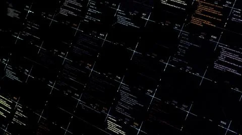 Blocks of abstract program code are being written and moved inside the virtual Stock Illustration