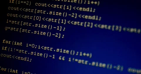 Blocks of abstract program code Hackers program code running on screen Stock Footage 334021571