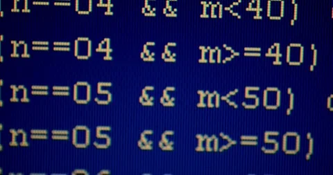 Blocks of abstract program code Hackers program code running on screen 스톡 동영상 334021635