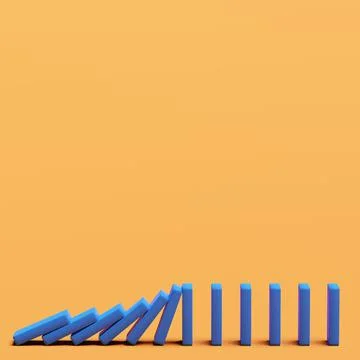 The blocks are pushing with blank background. Trends and problems concept Illustrazione stock