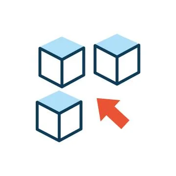 Blocks with arrow data icon Stock Illustration