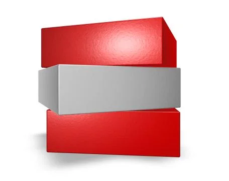 Blocks in austrian colors on white background - 3d illustration Stock Illustration
