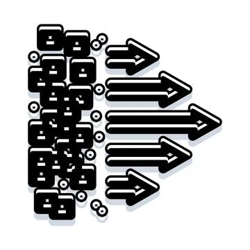 Blocks converting into arrows moving forward 스톡 일러스트