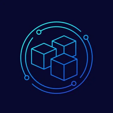 Blocks, cubes line icon, vector Stock Illustration
