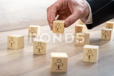Blocks for Customer-Managed Relationship Concept Stock Photos