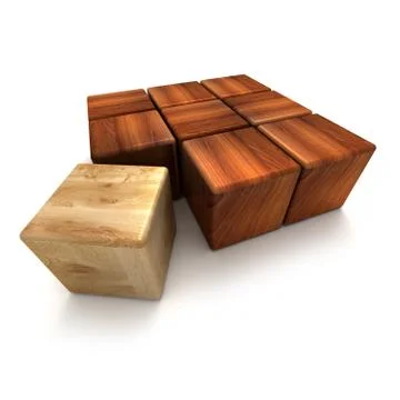 Blocks in different woods Stock Illustration