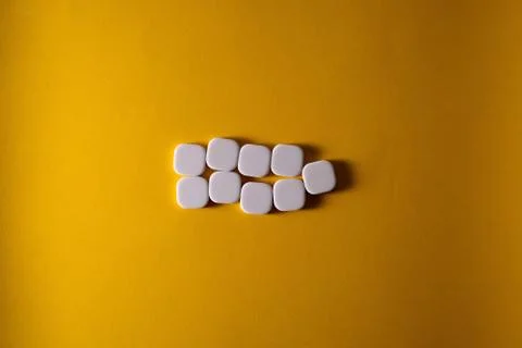 Blocks of Empty Words in a Yellow Background. Stock Photos