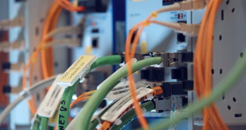 Blocks of equipment working online over the Internet  Stock Footage 161977148