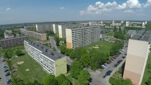 Blocks of flats from a drone Stock Footage 92272517