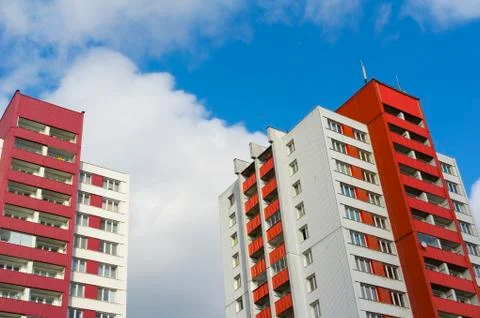 Blocks of flats made during era of socialism in eastern bloc Foto stock