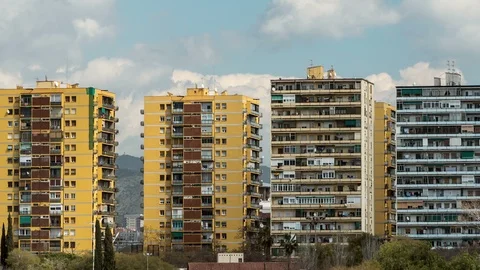 Blocks of flats.Hyper lapse. Stock Footage 88086238