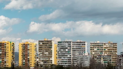 Blocks of flats.Hyper lapse. Stock Footage 88088307