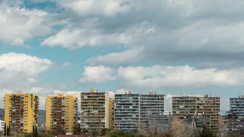 Blocks of flats.Time lapse. Stock Footage 88080495
