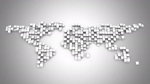 Blocks Form a Map of the World Stock Footage 62514289