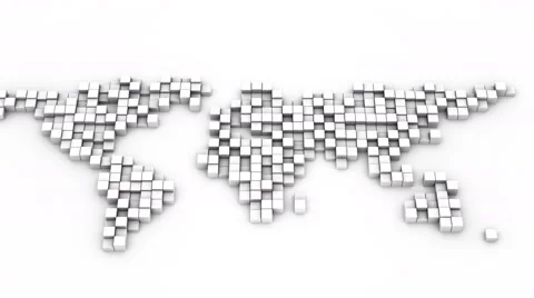 Blocks Form a Map of the World Stock Footage 62555538