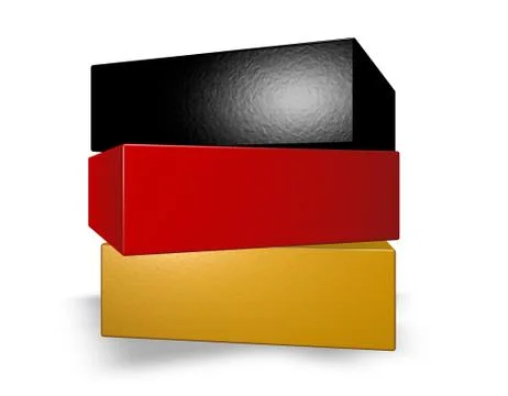 Blocks in german colors on white background - 3d illustration Stock Illustration