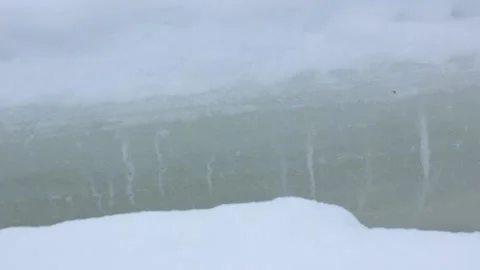 Blocks of ice. Pieces of ice and snow. Ice thickness. Snow ice cold winter. Stock Footage 170794592