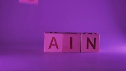 Blocks with letters are arranged in a sequence showcasing the transformation Видео 338187656