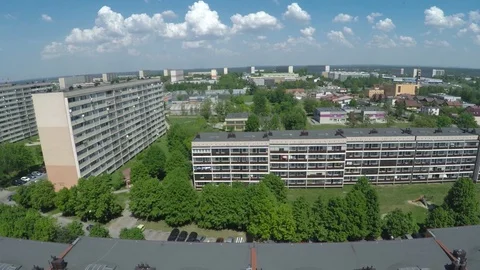 Blocks of living with a drone Stock Footage 92272507
