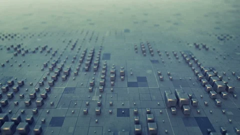 Blocks on plane seamless loop 3D render ... | Stock Video | Pond5