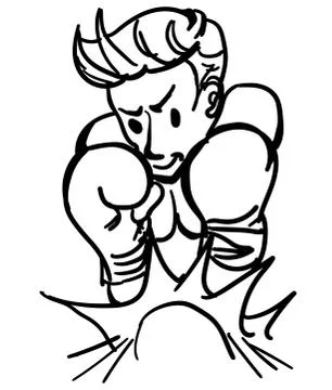 Blocks punches in Boxing Stock Illustration