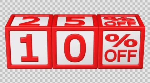 Blocks with sign discount turn around. 3D rendering. Stock Footage 65458068