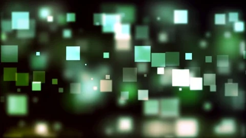 Blocks - Squares floating in the middle - Greenish color Motion Background Loop Stock Footage 81473930