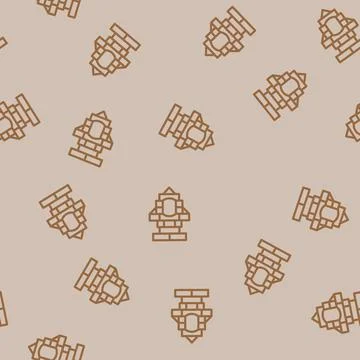 Blocks toy child line vector seamless pattern 스톡 일러스트