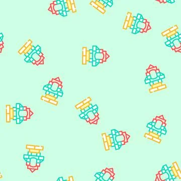 Blocks toy child vector seamless pattern Stock Illustration