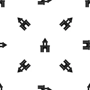 Blocks toy pattern seamless black Stock Illustration