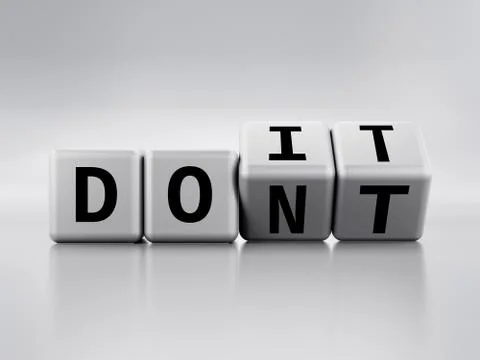 Blocks with word Don't Change To Do It, 3d rendering Ilustración de archivo