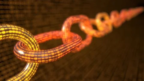 Blockshain code concept. 3d illustration Stock Illustration