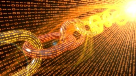 Blockshain code concept. 3d illustration Stock Illustration