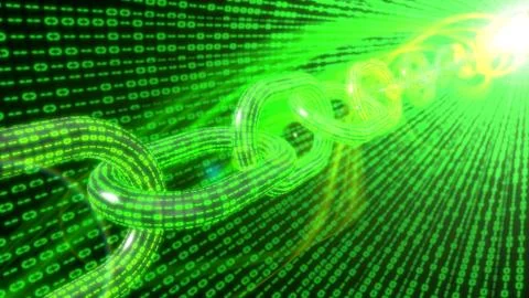 Blockshain code concept. 3d illustration Stock Illustration